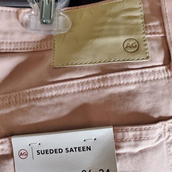 AG Tellis Vintage Pink Modern Slim Jeans Size 36x34 sueded Sateen NWT - Picture 4 of 10